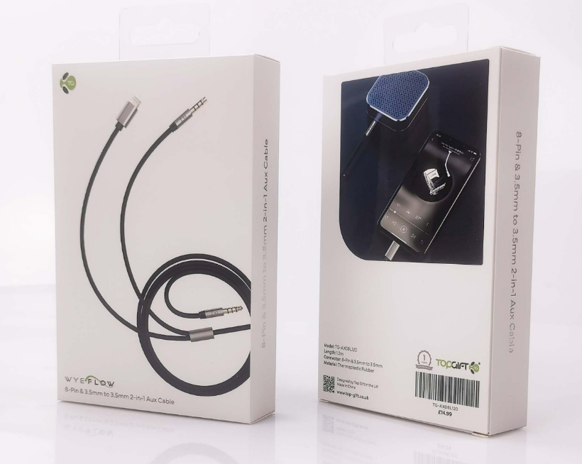 8‑Pin & 3.5 mm to 3.5 mm 2‑in‑1 Aux Cable