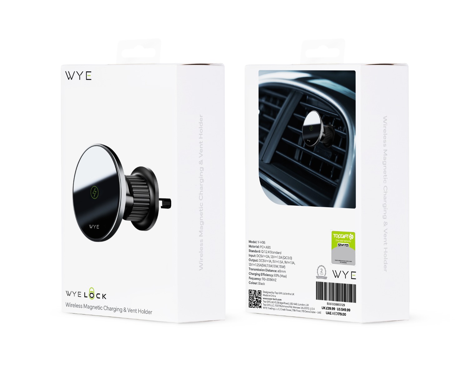 Wyelock Wireless Magnetic Charging & Vent Holder