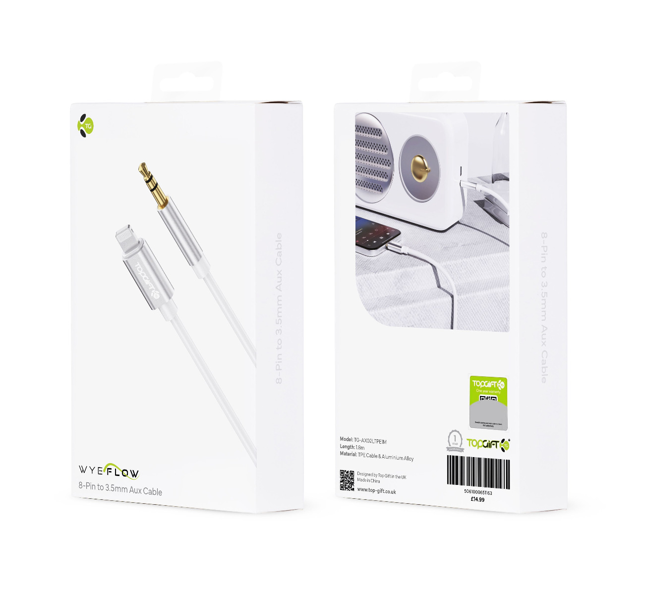 8‑Pin to 3.5 mm Aux Cable