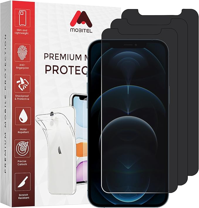 Lot de 3 Verres Trempés iPhone 14 Pro Max (Anti-espion)